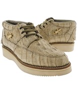 Mens Western Sneakers Shoes Sand Exotic Authentic Crocodile Hornback Skin - £158.48 GBP