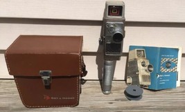 Vtg handheld bell &amp; howell 8mm movie camera electric eye carry case manu... - $58.79