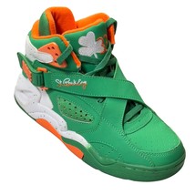 PATRICK EWING Mens Shoes Green Orange Leather High-top Sneaker Basketball Size 7 - £71.09 GBP