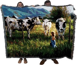 Robert Duncan&#39;S Anniken And The Cows Blanket Is An Early American Country Farm - £62.24 GBP