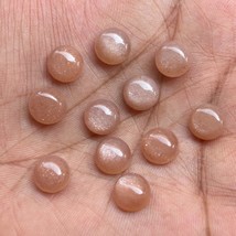 18x18 mm Round Natural Peach Moonstone Cabochon Loose Gemstone 20 pcs - £65.28 GBP