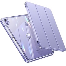 Case For Ipad Air 5Th &amp; 4Th Gen 10.9 Inch - Crystal Clear Back &amp; Pencil Holder [ - £14.93 GBP