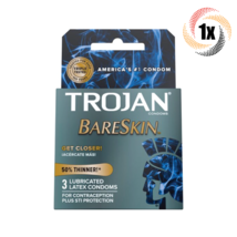 1x Pack Trojan Bareskin Condoms 50% Thinner ( 3 Condoms Per Pack ) Fast Shipping - $10.11