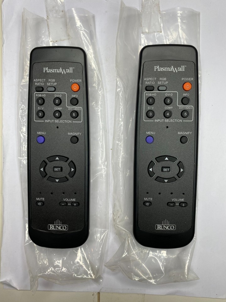 2 Pack Runco Plasma Wall Remote Control for HD Video Controller / TV System OEM  			