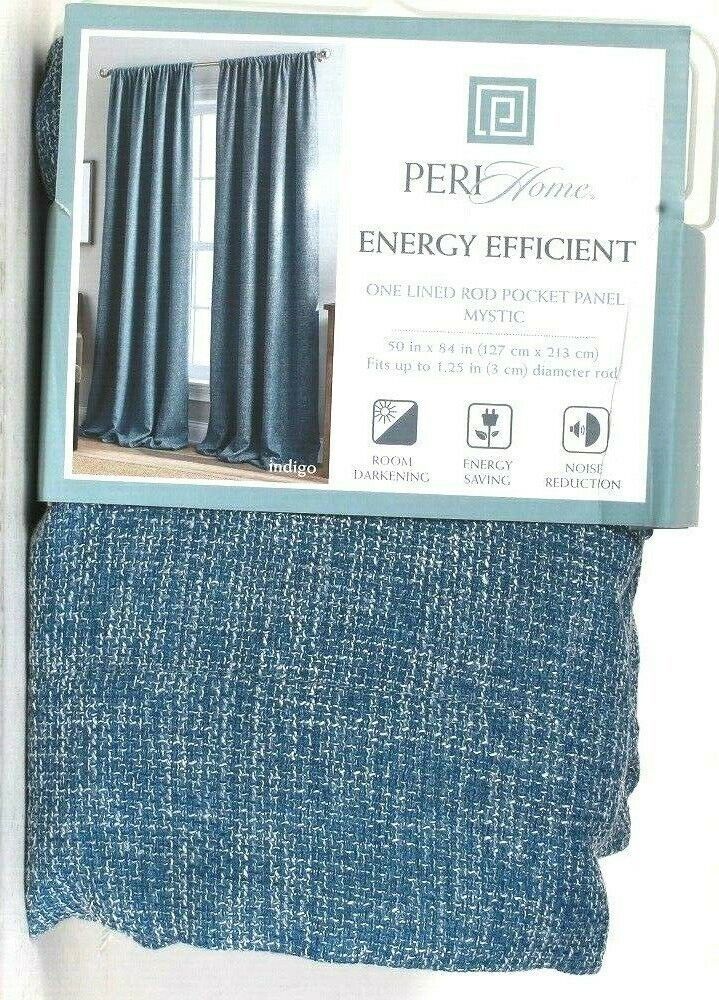 1 Pack Peri Home Mystic Energy Efficient 50" X 84" Indigo 1 Rod Pocket Panel - $29.99