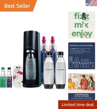 Terra Sparkling Water Maker Bundle Black, with CO2, DWS Bottles, and Bub... - $245.01