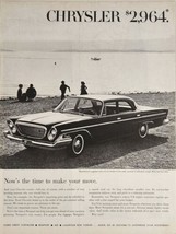 1961 Print Ad Chrysler Newport 4-Door Car on Beach by a Lake - $17.65
