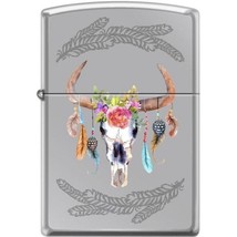 Zippo Lighter - Steer Skull High Polished Chrome - 854450 - £28.73 GBP