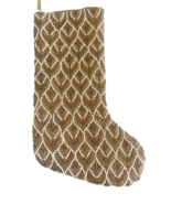 Nantucket Home Luxury Christmas Stocking Gold Ivory Beaded 20&quot; Beautiful... - £38.21 GBP