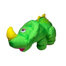 Fisher Price Puffalumps Dino Roars Vintage 90s Green Triceratops Dinosaur Plush - £26.90 GBP