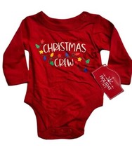 Christmas Crew Holiday Time 0-3 Months Red With Lights Graphic Bodysuit New - £6.32 GBP