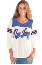 NBA New Jersey Nets Endzone T-Shirt Womens Size M 3/4 Sleeve GIII For He... - $10.37
