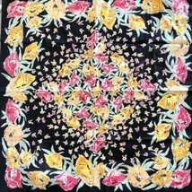 Jim Thompson Thai Silk 100% Floral Square Scarf Size L - £43.42 GBP