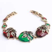 Kinel Hot Charm Ethnic Bracelets For Women Gray Crystal Antique Gold Col... - $13.13