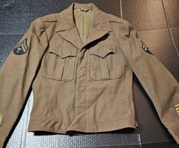 Vtg 1944 WWII US Army Ike Jacket Sz 36L 1940s Wool Uniform W Rank Style ... - $41.70