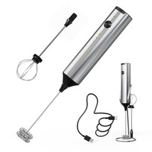 Powerful Milk Frother Handheld With 3-Speed, Coffee Frother Wand Recharg... - £27.14 GBP