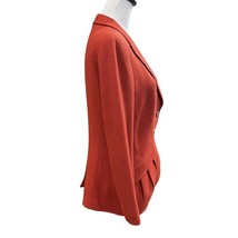 Escada Women’s Two Button Knit Blazer Pleated Front Pockets Red Orange Sz L / 10 - £45.03 GBP