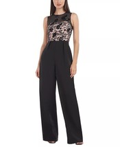 JS COLLECTIONS Women&#39;s Sequined Palazzo Jumpsuit Black Blush Size 16 $268 - $127.71