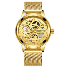 Fenzun Automatic Mesh Mechanical Watch Men&#39;s Watch Waterproof Luminous Diamond-E - £56.09 GBP