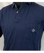 Vintage Ralph Lauren Polo Shirt Navy Blue Crest Mens Large 80s 90s - £23.53 GBP