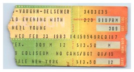 Neil Young Concert Ticket Stub February 23 1983 Uniondale New York - £27.24 GBP