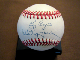Yogi Berra Whitey Ford 1961 Wsc Yankees Hof Signed Auto Vintage Oal Baseball Jsa - £272.65 GBP