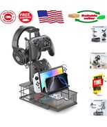Multi-Device Headphone Stand with Drawer - Easy Assembly and Cable Manag... - $60.13 CAD