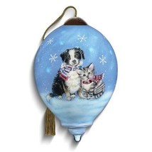 Ne'Qwa Art Bundled In Love by Sarah Summers Hand-painted Glass Ornament - £34.41 GBP