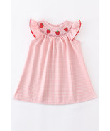 NEW Boutique Strawberry Girls Embroidered Smocked Pink Sleeveless Dress - $115.56 MXN+