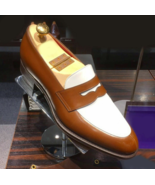 Men&#39;s Handmade Two tone spectator dress shoes custom formal leather shoes - $3,236.52 MXN+