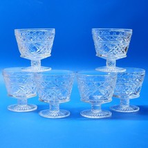 Hazel Atlas Big Top Peanut Butter Short Stemmed Sherbet Glasses 1950&#39;s Set Of 6 - £21.17 GBP