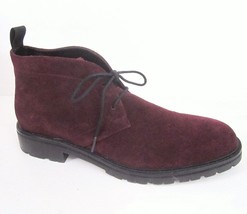 Calvin Klein Ultan Calf Suede Chukka Boot 10 Men Dark Cranberry Burberry Red 43 - $39.55