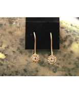 Petite Drop Earrings Clear Rhinestones Crystal Silver Gold Tone Hook Vin... - £9.88 GBP
