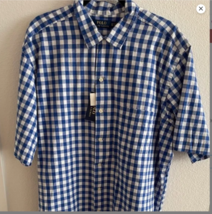 Polo Ralph Lauren Shirt  XLT Blue Plaid Short Sleeve Pony Logo Mens NEW - £48.75 GBP