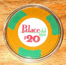 (1) $20. Palace Club CASINO CHIP - 1970s - Reno, Nevada - £23.08 GBP