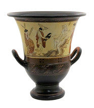 Hermes and infant Dionysus Krater Vase Ancient Greek Pottery Ceramic Museum - £165.73 GBP