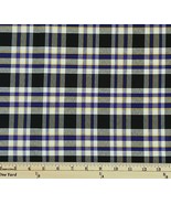Tartan School Plaid Black Purple White Yellow 58&quot; Wide Fabric by Yard D2... - $241.95 MXN