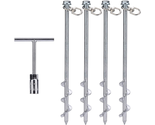 Ground Anchors Screw in - 12 Inch Set of 4 - Tent Stakes Heavy Duty   - £37.73 GBP