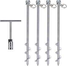 Ground Anchors Screw in - 12 Inch Set of 4 - Tent Stakes Heavy Duty   - £38.36 GBP