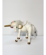 1982 Kurt Adler Painted Wood Unicorn Ornament Sitting Gold Horn 4&quot; Chris... - $29.51 CAD