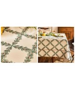 55&quot;x55&quot; Christmas Decor Tablecloth, Pine Branch Pattern with Classic Green, - $101.99