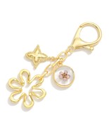 Gold Open Flower Keyring Keychain Bag Charm - $20.83 CAD