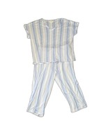 Laura Ashley Blue White Striped 2 piece Pajama set Size M - €14,08 EUR