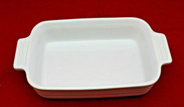 Le Creuset Stoneware Casserole Baking Dish Handle White 22.0 x 13.0 cm France - £40.47 GBP
