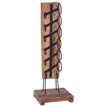 vidaXL Teak Wood Wine Rack for Six Bottles Solid Floor Stand - $164.99