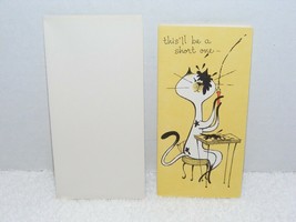 VINTAGE 1950&#39;s-60&#39;s GIBSON LETTER-ETTES CAT IMAGE BLANK GREETING CARD 25... - $5.99