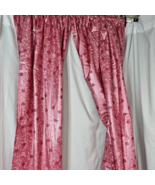 Vintage Vinyl Bathroom Window Curtain Pink Floral Retro 50x50L New Old S... - $25.99