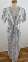 Vintage Ballet New York Women&#39;s M Floral Print Cotton Blend Maxi Wrap Robe - £18.68 GBP