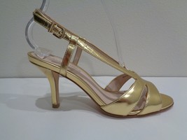 Pelle Moda Size 6 GAIA Gold Patent Leather Heels Sandals New Womens Shoes - £94.46 GBP