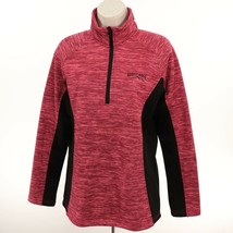 Rustic Ridge Womens Mixed Media Pullover Jacket S Small Pink Black Fleece EUC - £10.15 GBP